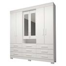 Guarda Roupa Casal com Espelho 9 Gavetas 6 Portas 100% MDF Débora ACP MÓVEIS Branco