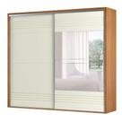 Guarda-Roupa Casal com Espelho Caribe 2 PT 4 GV Freijó e Off White 267 cm