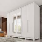 Guarda Roupa Casal com Espelho e Pés 6 Portas 4 Gavetas 239cm Veneza Guarda Roupa Casal com Espelho e Pés 6 Portas 4 Gavetas 239cm Veneza