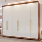 Guarda Roupa Casal com Espelho Interno Pés 6 Portas MDF Aurora Panan