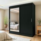 Guarda-Roupa Casal com Espelho Karina 2 PT 2 GV Preto
