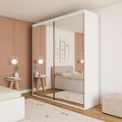 Guarda-Roupa Casal com Espelho Lorena 2 PT 6 GV Branco