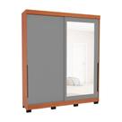 Guarda-Roupa Casal com Espelho Madrid 2 Portas 2 Gavetas Freijó e Cinza Guarda-Roupa Casal com Espelho Madrid 2 Portas 2 Gavetas Freijó e Cinza
