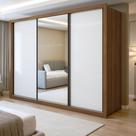 Guarda Roupa Casal com Espelho Premium Liv 3 Portas de Correr e 6 Gavetas 242cm Yescasa Guarda Roupa Casal com Espelho Premium Liv 3 Portas de Correr e 6 Gavetas 242cm Yescasa