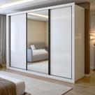 Guarda Roupa Casal com Espelho Premium Liv 3 Portas de Correr e 6 Gavetas 242cm Yescasa Guarda Roupa Casal com Espelho Premium Liv 3 Portas de Correr e 6 Gavetas 242cm Yescasa