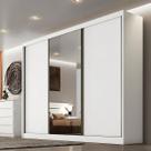 Guarda-Roupa Casal com Espelho Spazzio Plus 3 PT 8 GV Branco - Novo Horizonte