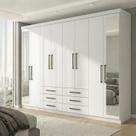 Guarda Roupa Casal com Espelhos 8 Portas e 6 Gavetas Master Branco Guarda Roupa Casal com Espelhos 8 Portas e 6 Gavetas Master Branco