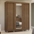 Guarda-Roupa Casal com Pés 3 Portas de Correr com Espelho Rustic Reno Madesa