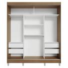 Guarda-roupa Casal Com Pés 3 Portas De Correr De Espelho Rustic Reno Madesa