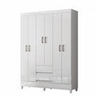 Guarda Roupa Casal com Pés 6 Portas 2 Gavetas Branco New Opção Guarda Roupa Casal com Pés 6 Portas 2 Gavetas Branco New Opção