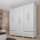 Guarda Roupa Casal com pés 6 Portas 4 Gavetas com 180cm Oregon