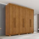 Guarda Roupa Casal com Pés 6 Portas 6 Gavetas 100% MDF Itália Plus Marrom/Cinamomo