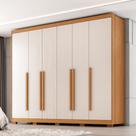 Guarda Roupa Casal com Pés 6 Portas em MDF Platinium Zanzini