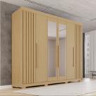 Guarda-roupa Casal com Pés e Espelho 100% Mdf 6 Portas 6 Gavetas Granada Premium