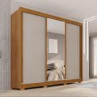 Guarda-roupa Casal com Pés e Espelho 3 Portas 4 Gavetas 100% Mdf Ipanema