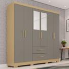 Guarda-roupa Casal com Pés e Espelho 6 Portas 2 Gavetas Estrela Premium Guarda-roupa Casal com Pés e Espelho 6 Portas 2 Gavetas Estrela Premium
