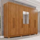 Guarda-Roupa Casal com Pés e Espelho 8 Portas 4 Gavetas França Espresso Móveis Cinamomo Guarda-Roupa Casal com Pés e Espelho 8 Portas 4 Gavetas França Espresso Móveis Cinamomo