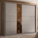 Guarda Roupa Casal com Vidro Reflecta 2 Portas de Correr em MDF Authentic Demobile