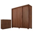Guarda Roupa Casal Confort 3 portas e Cômoda Sapateira Genova Plus 4 gavetas Jacarandá Fosco-Zanzini Guarda Roupa Casal Confort 3 portas e Cômoda Sapateira Genova Plus 4 gavetas Jacarandá Fosco-Zanzini
