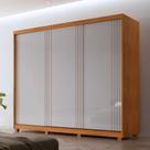 Guarda Roupa Casal Connor MDF 3 Portas 2 Gavetas com Pés Moderna Mobília