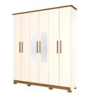 Guarda Roupa Casal Cover Off White Nature Com Espelho - Henn