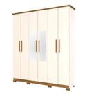 Guarda Roupa Casal Cover Off White Nature com Espelho - Henn