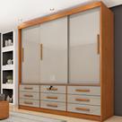 Guarda Roupa Casal CR35484 3 Portas Correr 9 Gavetas MDP Multimóveis