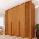 Guarda Roupa Casal CR35490 6 Portas Dobráveis 4 Gavetas MDP Cinamomo Multimóveis