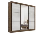 Guarda Roupa Casal Cristal Mdf Ddoro CASTANHO COM OFF LISO
