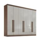 Guarda Roupa Casal Da Vinci 6 Portas MDF Castanho Off White Guarda Roupa Casal Da Vinci 6 Portas MDF Castanho Off White