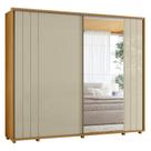 Guarda Roupa Casal Dalí Ripado 2 Portas Deslizantes com 4 Espelhos - Madetec