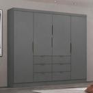 Guarda-Roupa Casal Desc 4 Portas 6 Gavetas Onix - Pnr Móveis