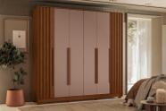 Guarda Roupa Casal Deville 6 Portas e 4 Gavetas - Nogueira Cappuccino - Albatroz