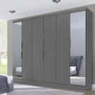 Guarda-Roupa Casal Diamante 6 Portas 4 Gavetas com Espelho Onix - Pnr Móveis