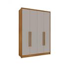 Guarda Roupa Casal Dinamarca 4 Portas de Bater 3 Gavetas Cinamomo-Off White
