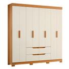 Guarda Roupa Casal Doble 08 Portas Cinamomo Off White - Móveis Albatroz