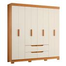 Guarda Roupa Casal Doble 08 Portas Cinamomo Off White - Móveis Albatroz