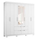 Guarda Roupa Casal Doble 08 Portas Com Espelho Branco - Móveis Albatroz