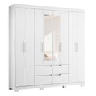 Guarda Roupa Casal Doble 08 Portas com Espelho Branco - Móveis Albatroz Guarda Roupa Casal Doble 08 Portas com Espelho Branco - Móveis Albatroz