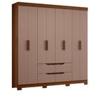 Guarda Roupa Casal Doble 08 Portas Nogueira Capuccino - Móveis Albatroz