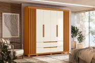 Guarda Roupa Casal Doble 6 Portas e 4 Gavetas - Cinamomo Off White - Albatroz