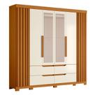 Guarda Roupa Casal Doble com Espelho 06 portas Cinamomo Off White - Móveis Albatroz