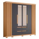 Guarda Roupa Casal Doble com Espelho 06 portas Freijo Titanium - Móveis Albatroz