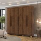 Guarda Roupa Casal Doral 218cm 6 Portas de Bater 2 Gavetas Nogueira G98 - Gran Belo