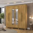 Guarda Roupa Casal Doral 6 Portas de Bater 2 com Espelhos 2 Gavetas Nature G98 - Gran Belo