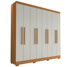 Guarda Roupa Casal Dubai 8 Portas Giratórias com Cabideiro MDP e MDF Cinamomo Off White Aramóveis Guarda Roupa Casal Dubai 8 Portas Giratórias com Cabideiro MDP e MDF Cinamomo Off White Aramóveis