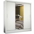 Guarda Roupa Casal Dubai com Espelho e 3 Portas de Correr Cor Branco Guarda Roupa Casal Dubai com Espelho e 3 Portas de Correr Cor Branco