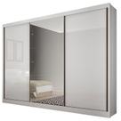 Guarda Roupa Casal Duna 3 Portas 4 Gavetas Neve com Espelho Novo Horizonte