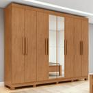 Guarda-roupa Casal Easy Slim 8 Portas Com Espelho e Pés Amendoa Clean Guarda-roupa Casal Easy Slim 8 Portas Com Espelho e Pés Amendoa Clean