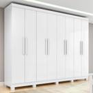 Guarda-roupa Casal Easy Slim 8 Portas Com Pés Branco